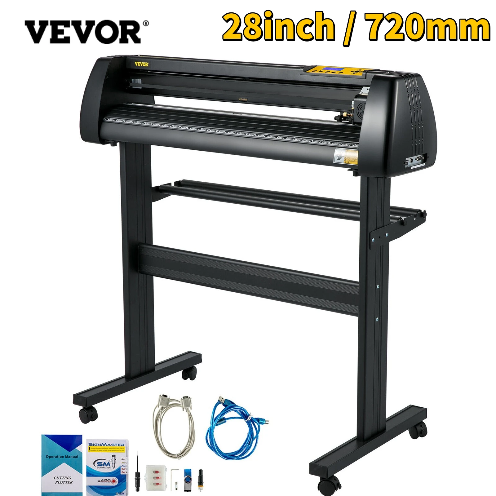 Vevor Vinyl Cutter Plotter 28 Inch Signmaster Cutting 720mm W/ Lcd