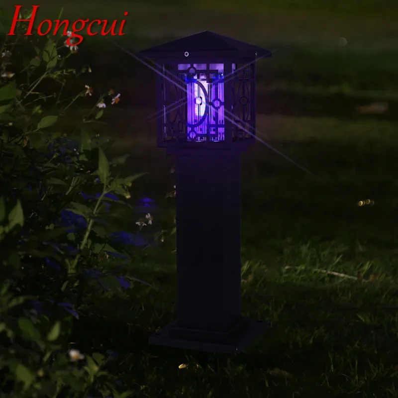 Hongcui Outdoor Mosquito Killer Lamp Modern Solar Black Insect Kill Lawn Light Waterproof For Home Garden Courtyard Park