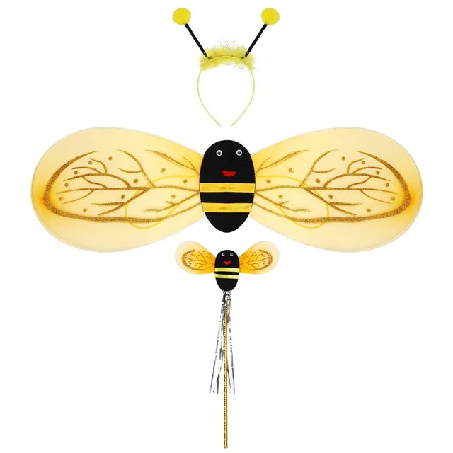 Child Size Honey Bee Wings and Antenna Costume Accessory Set - W