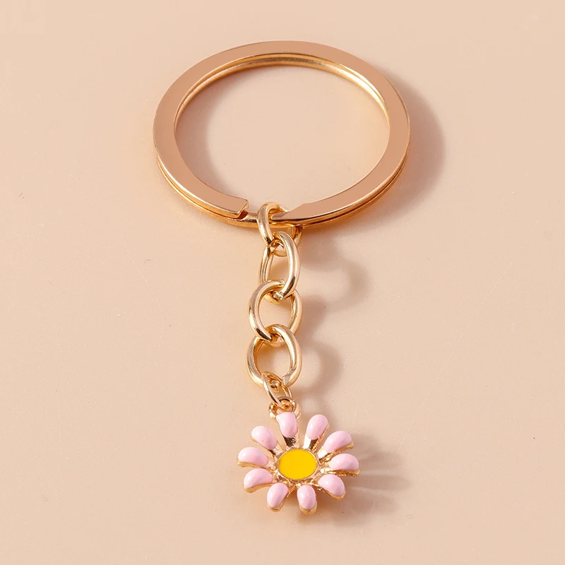 Set 6 Portachiavi A Fiore Per Donne – Ciondoli Smaltati Per Borsa, Zaino E Auto – Regalo Accessori Moda