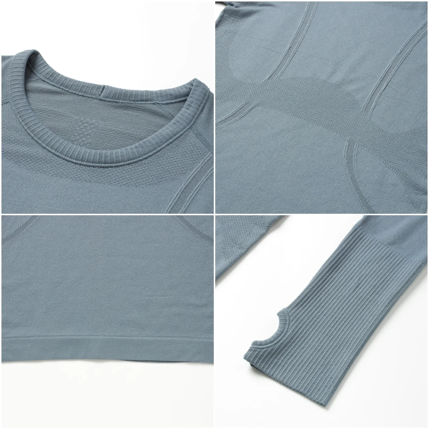 Seamless Long Sleeve Yoga Shirts Women Sports Top with Thumbholes Breathable Fitness Running Tops for Women Gym Workout Clothes