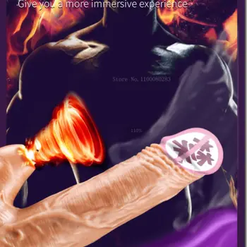 Women Realistic Dildo Heating Telescopic Vaginal Vibration Sucking Clitoris Stimulate Remote Control Masturbator Massage Sex Toy 3