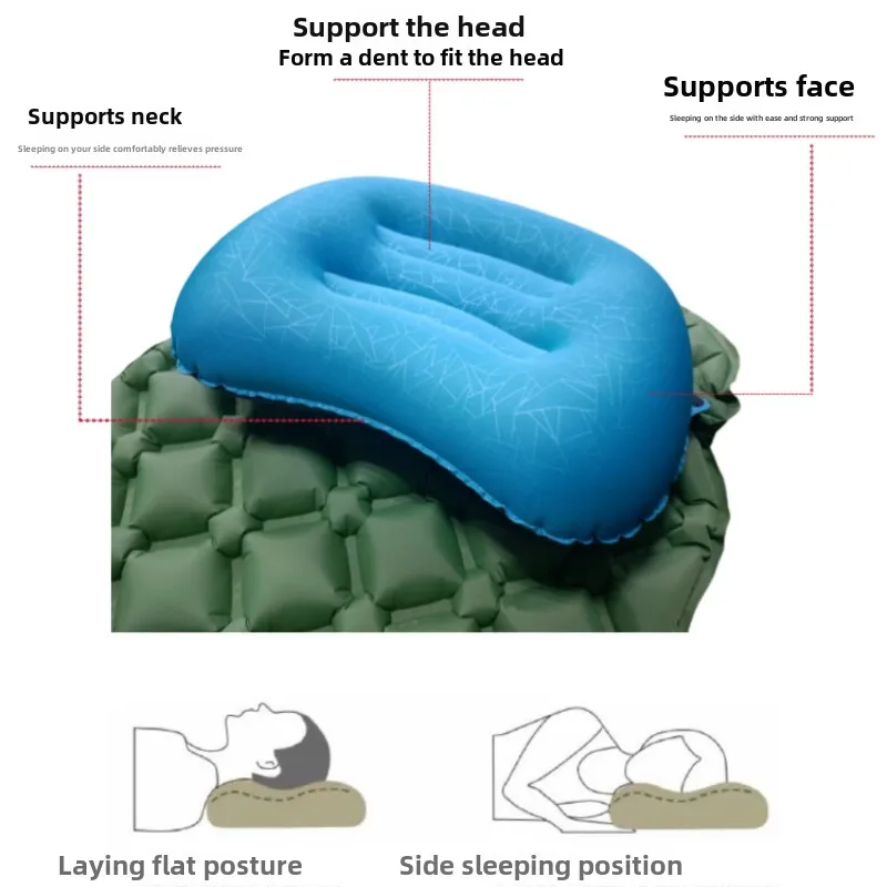 Portable Inflatable Pillow Compressible Folding for Camping