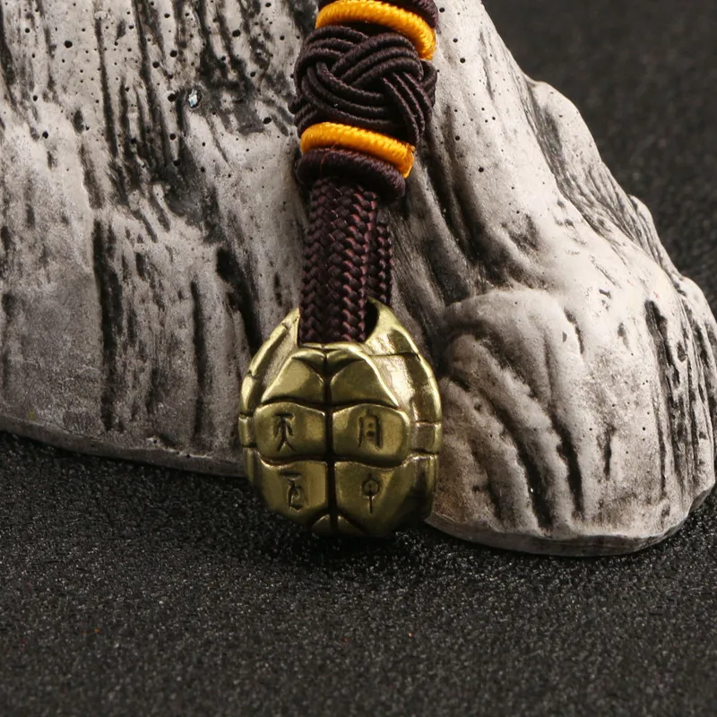 Paracord Accessories Copper Longevity Turtle Shell Lettering Knife Beads Woven Paracord Lanyard Pendant Jewelry Lucky DIY EDC Tool Charms outdoor accessories paracord lanyard pendants