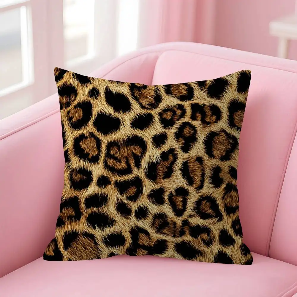 Modische, coole Kissen mit Leopardenmuster, personalisiertem Bild und Text, dekorative Kissen für den Haushalt, Geschenke für den Haushalt, 45 x 45 cm – Detail 9