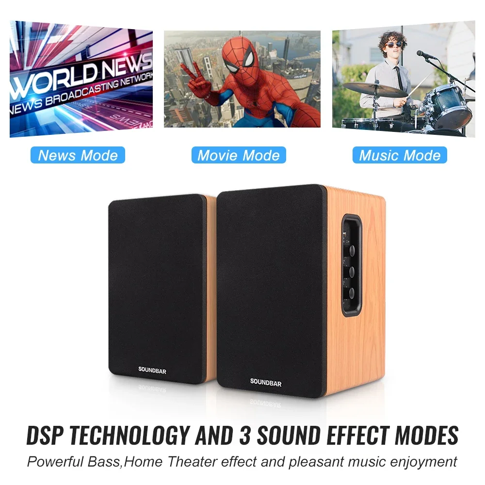 80W Speaker HiFi Rak Buku Speaker Bluetooth Sistem Suara, 60 OFF