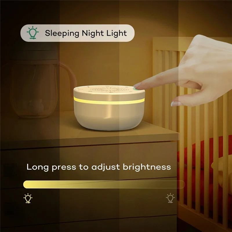 Sleep White Noise Portable Sound Machine For Adults Kids Baby, With 30 Soothing Sounds,5 Color Night Light,3 Timer