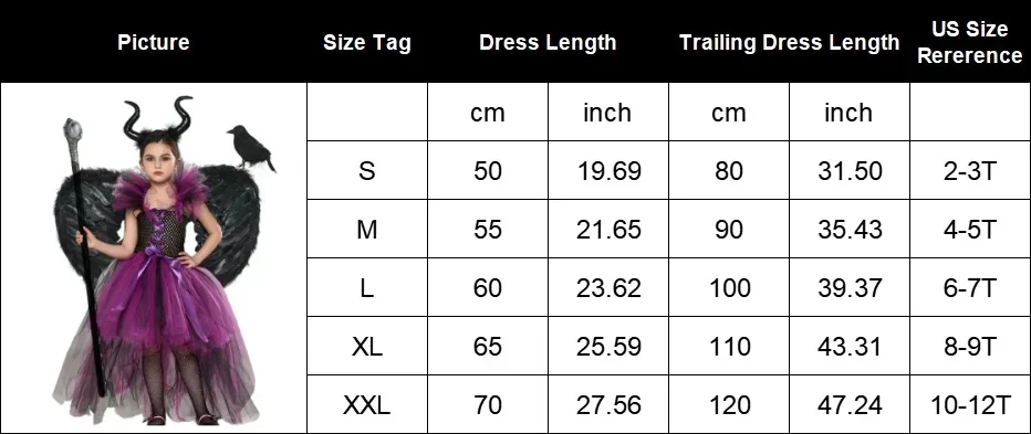 Maleficent Halloween Kinder Kostüm Tüll Kleid Mädchen Cosplay Vestidos Party Böse Königin Mesh Prinzessin Kleid Hexe Kleidung – Detail 1