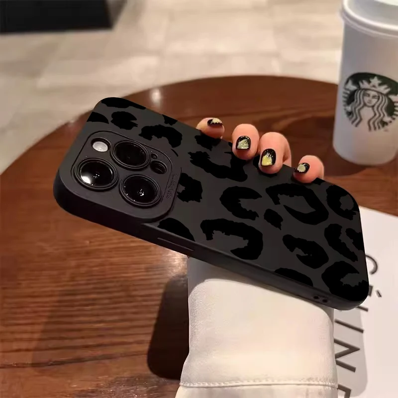 Custodia protettiva per fotocamera con design leopardato per iPhone 16 Custodie per iPhone 17 Air 15 14 13 12 11 Pro Max 16E XS XR X 7 8 Plus Cover - Image 4