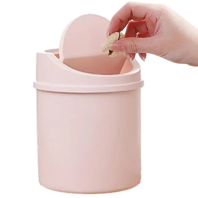Mini Waste Bin with Lid Desktop Offices Organizer Storage Home Garbage Basket Container Table Trash Bin Small Trash Can 1