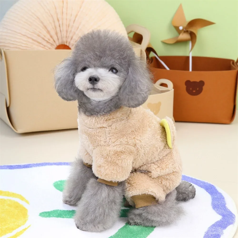 thumbnail image 1 of Monos con estampado de oso para perros, ropa cálida de invierno para perros, pijamas, abrigos para perros pequeños, gatos, chihuahuas, pomeranias, accesorios de ropa, 1 of 5
