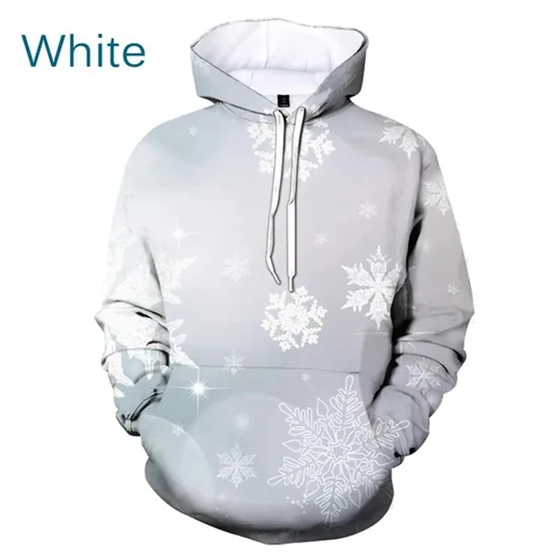 thumbnail image 1 of Sudadera con capucha con estampado 3D de copos de nieve navideños de invierno para hombre y mujer, informal, moderna, unisex, 1 of 5