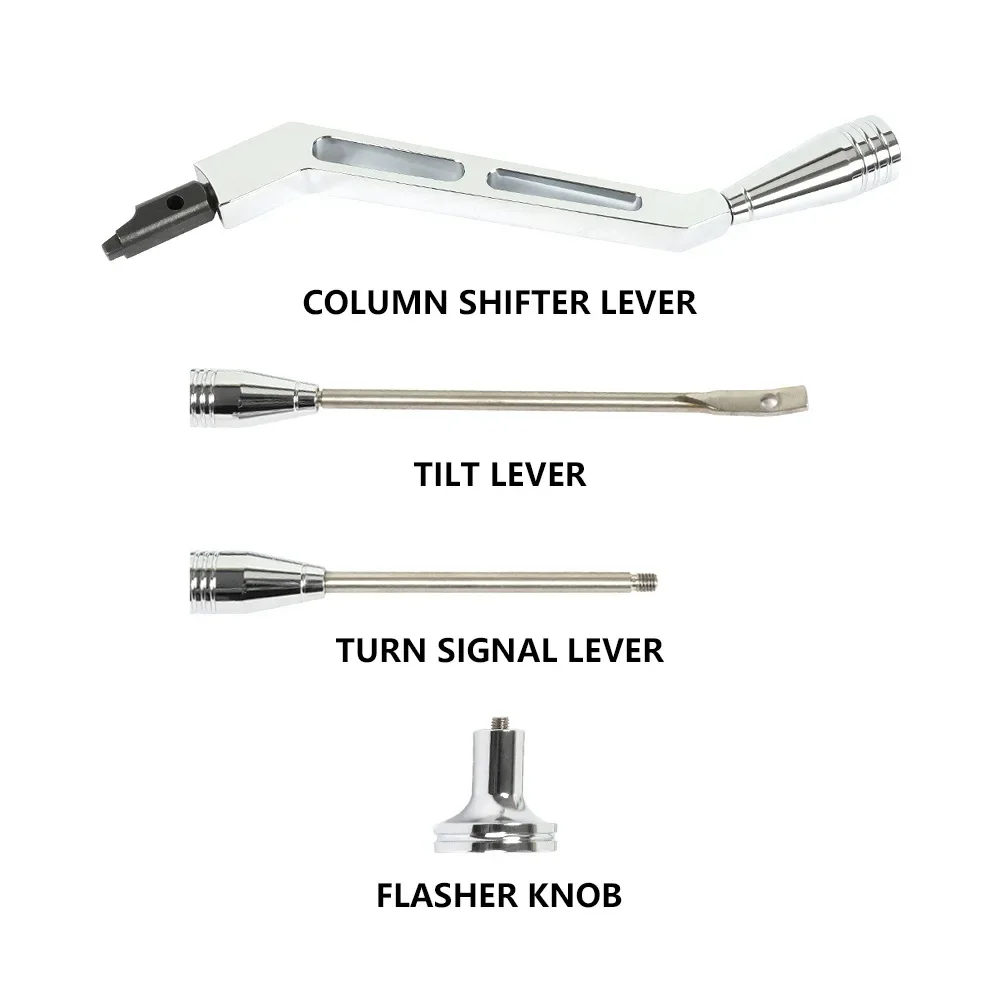 Flasher Knob Polished Billet For Olds Buick 1967-1994 for GM Column Shifter Turn Signal Lever Hazard Tilt Kit