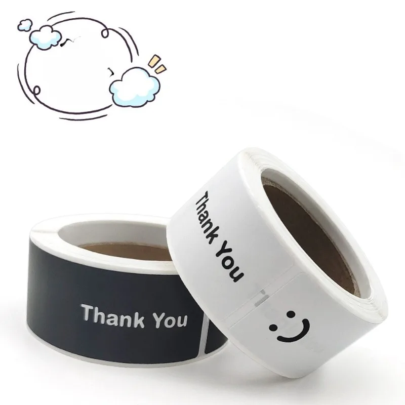 Charming Smiling Face Thank You Gift Seal Stickers