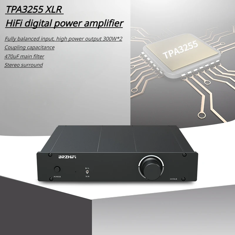 

Полностью сбалансированный цифровой усилитель мощности TPA3255 XLR 300 Вт * 2 HiFi