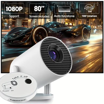 HY300PRO+ Smart Mini Projector with Android 11.0,Auto Keystone Ceiling Mount, Throw Portable Movie Projector,Glow Party Supplies 1