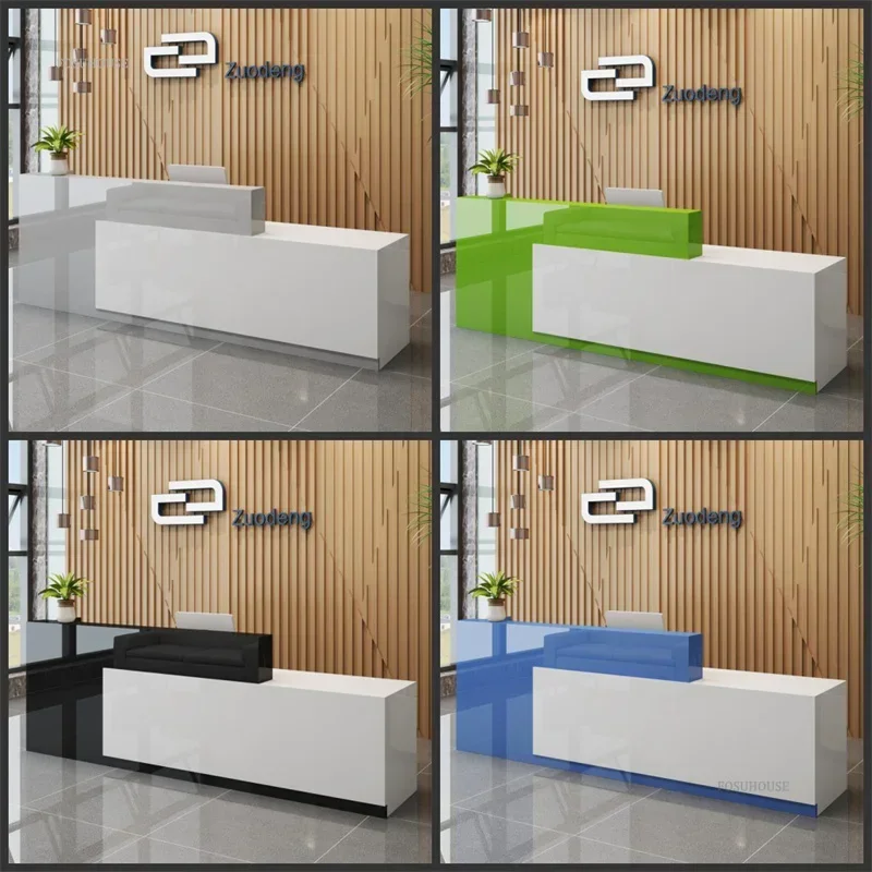 Modern Front Desks Office Wood Furniture Tables Cashier Reception Desk Practical Beauty Salon Information Counter Office Table