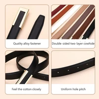 Ceinture en cuir véritable pour femme ; ceinture de taille tendance en peau de vache ; boucle lisse polyvalente ; Ceinture de décoration de robe 2025 pour 2