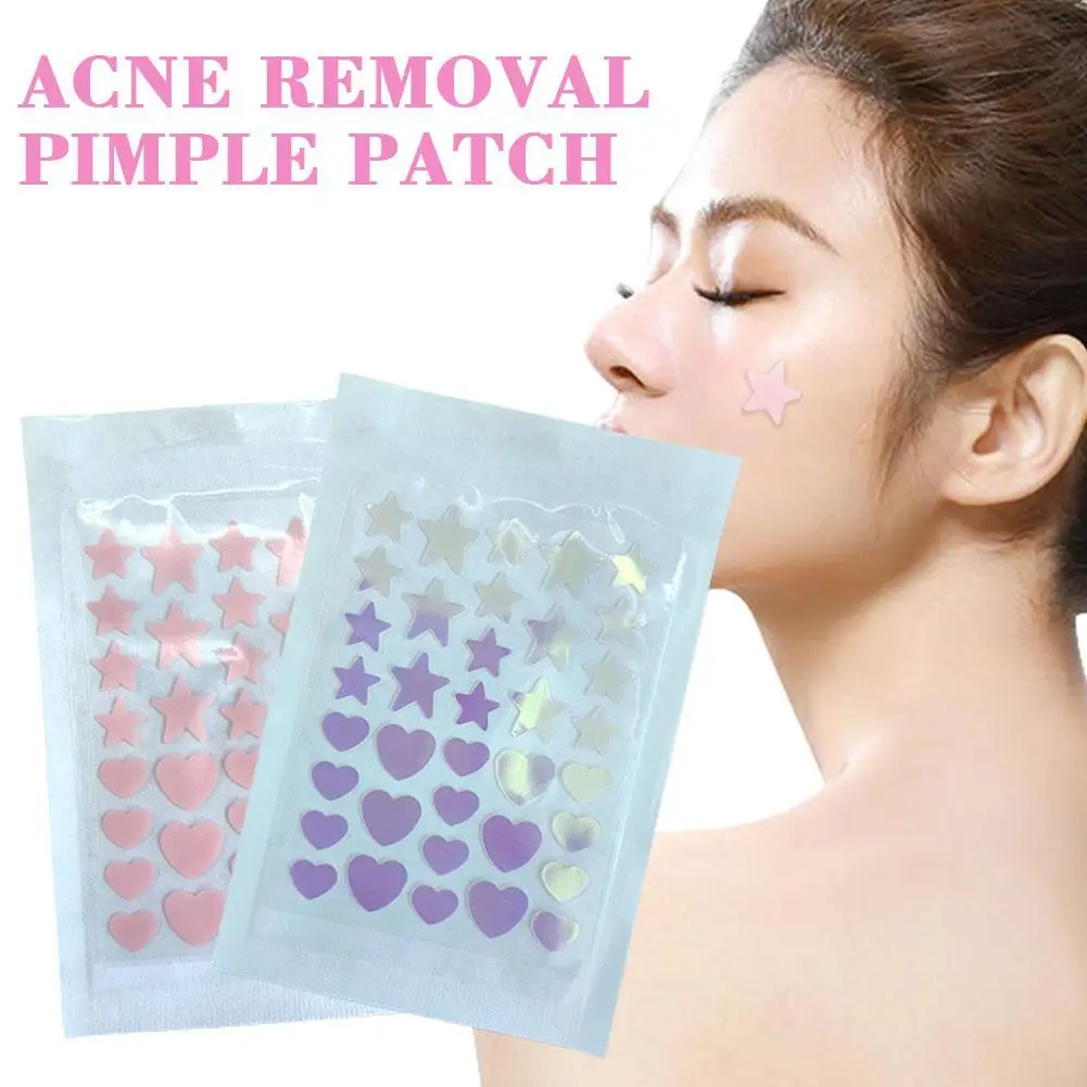

36pcs/1bag Star Acne/Pimple Patch pink Star Shaped Acne Absorbing Cover Patch, Invisible Hydrocolloid Acne Face Patches