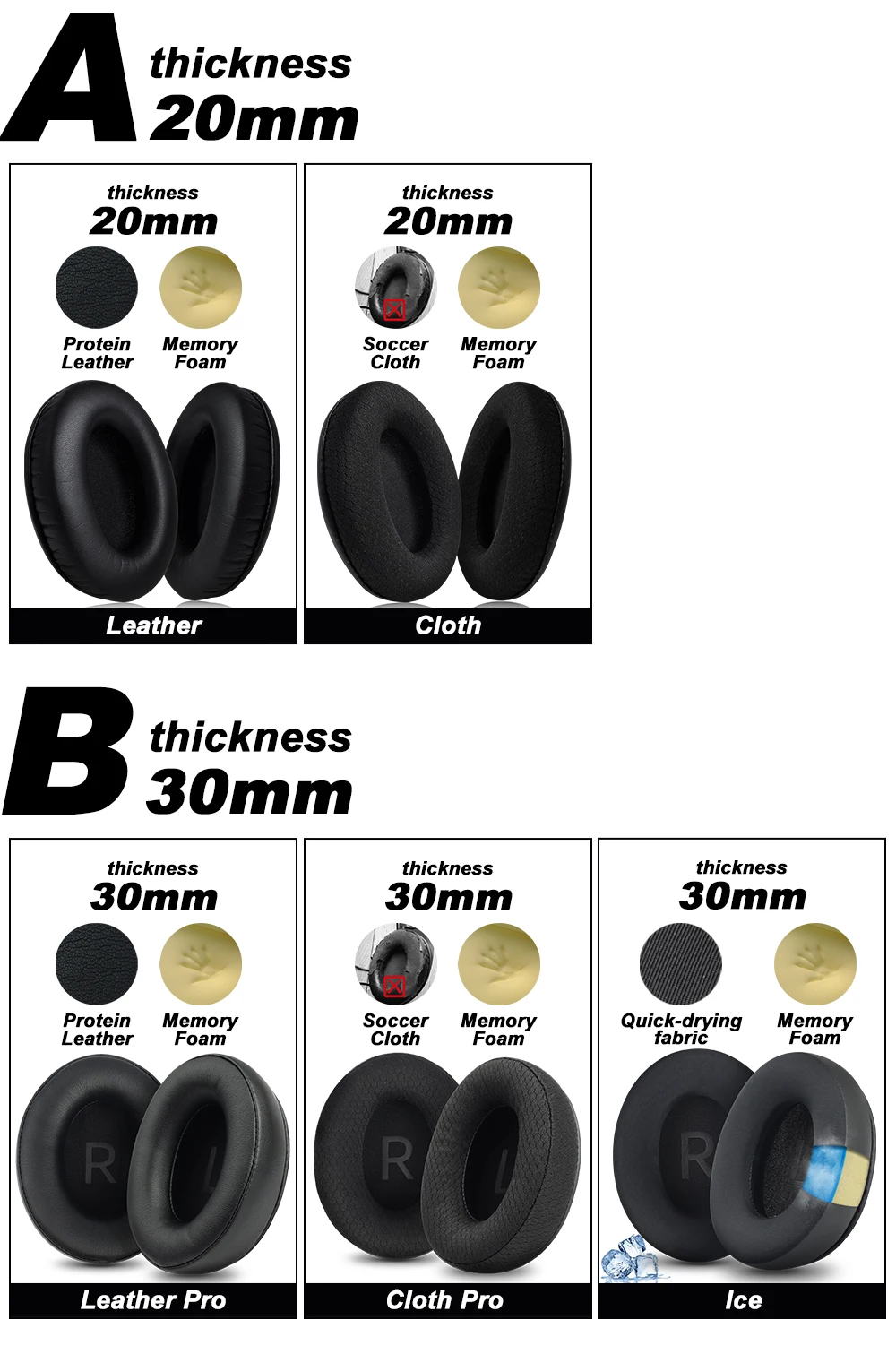 Earphone pads For Takstar PRO80 PRO82 HI20 replacement Universal Accessories Compatible Earpads Mesh cloth Memory Covers Sponge