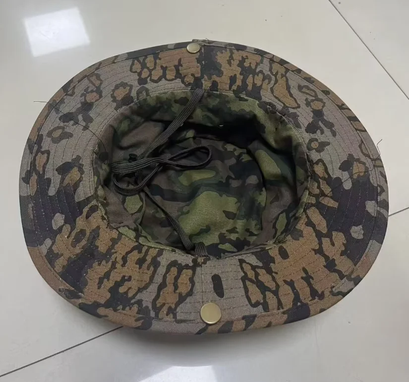 German Oak Camouflage Boonie Hat Man Outdoor Round Cap Brown Autumn
