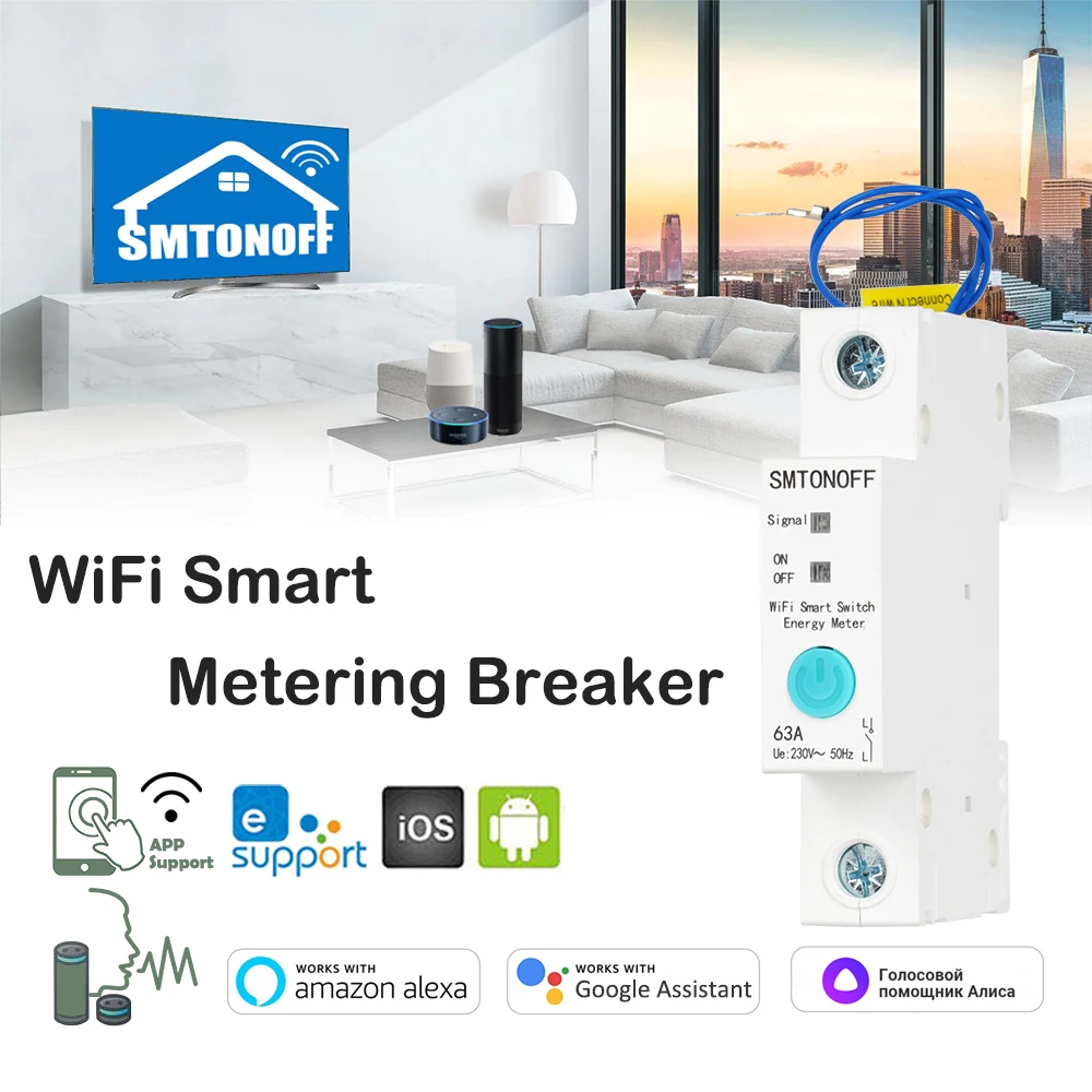 Ewelink WiFi Smart Switch Energy Monitoring Circuit Breaker Timer Relay for Smar