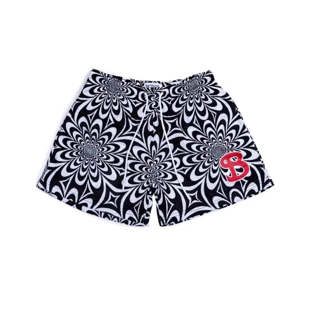Summer Style Mesh Basketball Shorts Men's Casual Loose Four Point Basketball Shorts Below The Knee 3