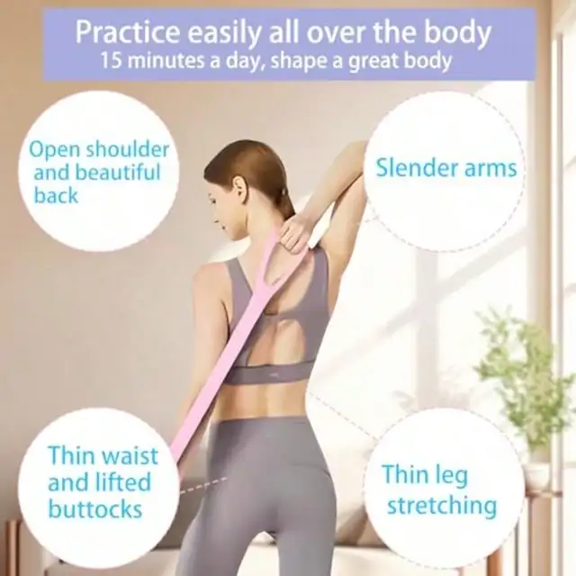 Figure 8 Resistance Band For Women Elastic Yoga Pull Rope Posture Corrector Back Stretcher For Shoulder Opening Body Sculpting Home Gym Fitness