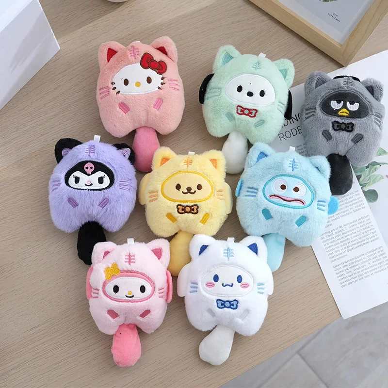 

13/16cm Sanrios Hello Kittys Kuromi Cute Plush Dolls Pendant Toy Cartoon Stuffed Dolls Melody Pochacco Keychain Kids X-mas Gifts