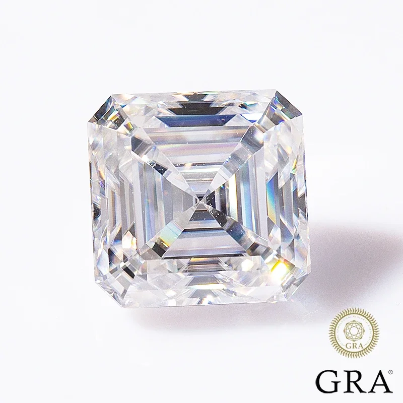 MOJY ViVid Blue Color Loose Moissanite Stone Asscher Cut 0.5~7.0ct Gemstones for Diamond Ring with GRA Certificate Precious Gems 2
