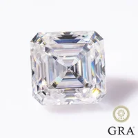 MOJY ViVid Blue Color Loose Moissanite Stone Asscher Cut 0.5~7.0ct Gemstones for Diamond Ring with GRA Certificate Precious Gems 2