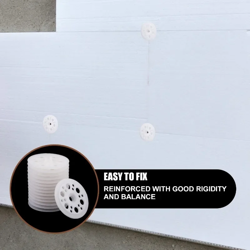 50/100/200pcs 45mm Plastic Flat Washers for Screws Fixing Insulation Panels