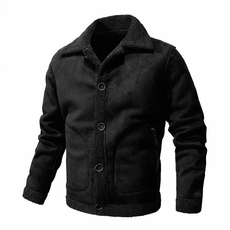 

2023 Winter Men's Leather Jacket Oversized Luxury Wool Plus Thick Warm Jacket Youth Fashion Lovers PU Leather Jacket Coats 4XL