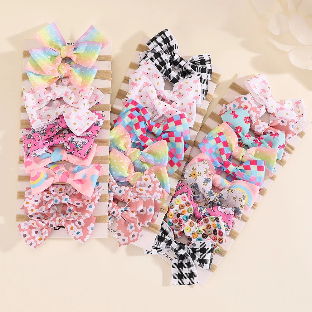 

10Pcs/Set Girls Boutique Print Hairbands Colorful Cute Kids Hair Bands High Quality Headbands for Children Hair Accessories Gift