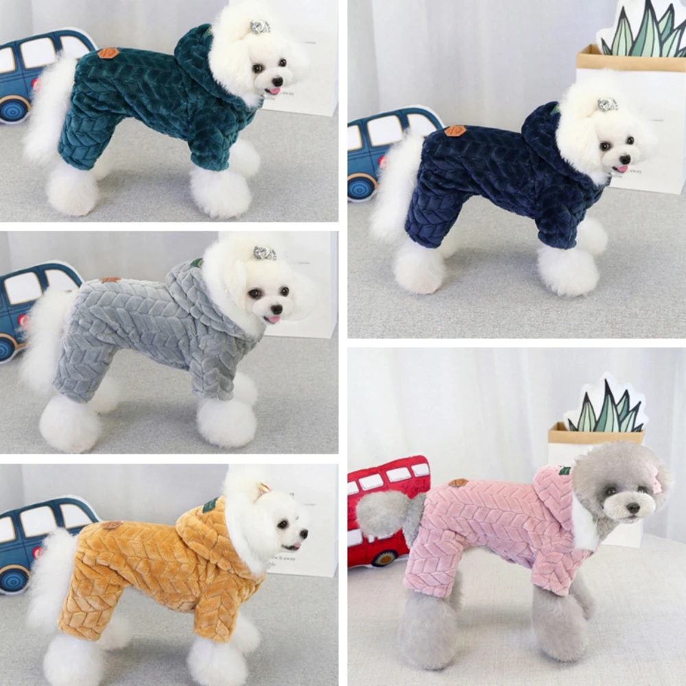 thumbnail image 5 of Ropa de invierno para perros pequeños y medianos, chaqueta de nieve para cachorros, abrigo polar cálido para cachorros, mono con capucha de piel para chihuahua, 5 of 5