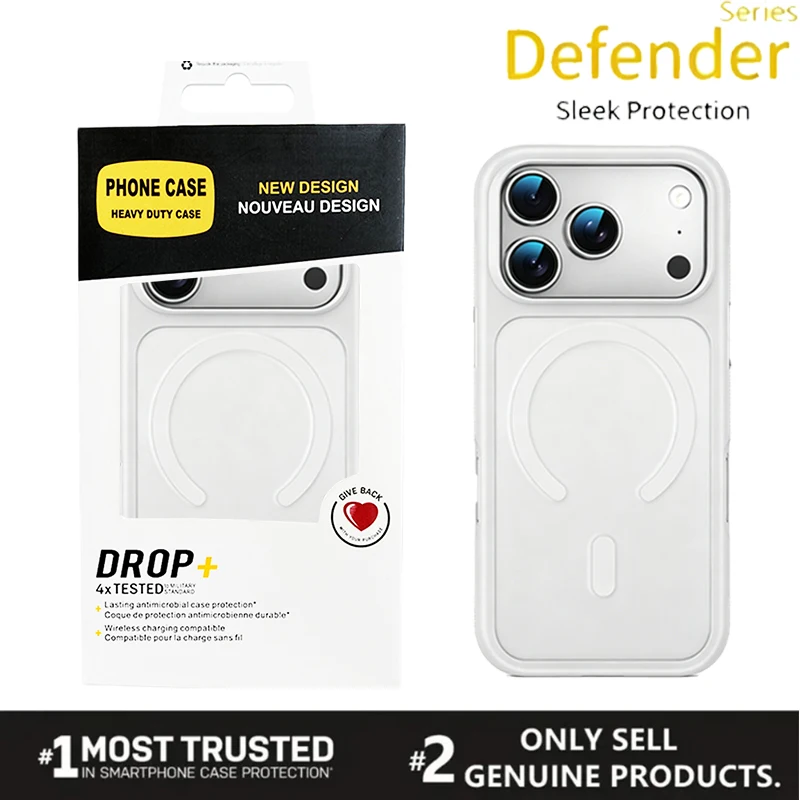 Fashion Clear Armor Shockproof Phone Case with Wireless Charging and Metal Buttons