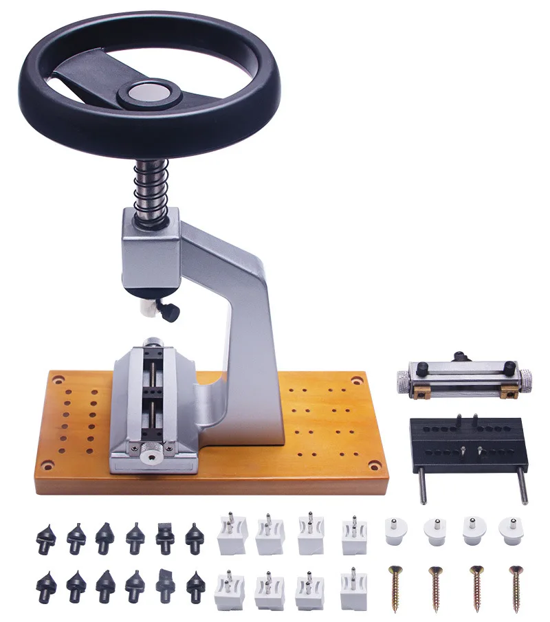 

5700 Wood Table Watch Back Open Close Tools Bench Wristwatch Opener With 6 Opener Dies for Rolex Watches Watchmakers Tools 65mm