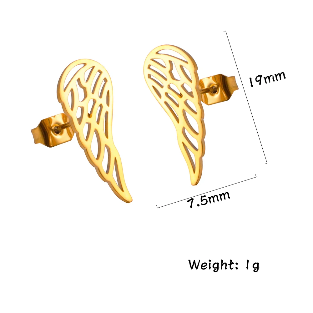 Simple Hollow Wing Stud Earrings 2022 New Stainless Steel Women Earrings Trend Charm Jewelry Accessories 6