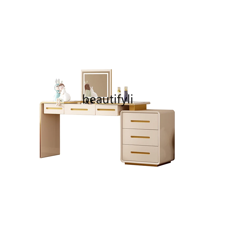 

Dressing Table Bedroom Modern Simple Storage Cabinet Integrated Solid Wood Small Makeup Table Master Bedroom Makeup Mirror Table