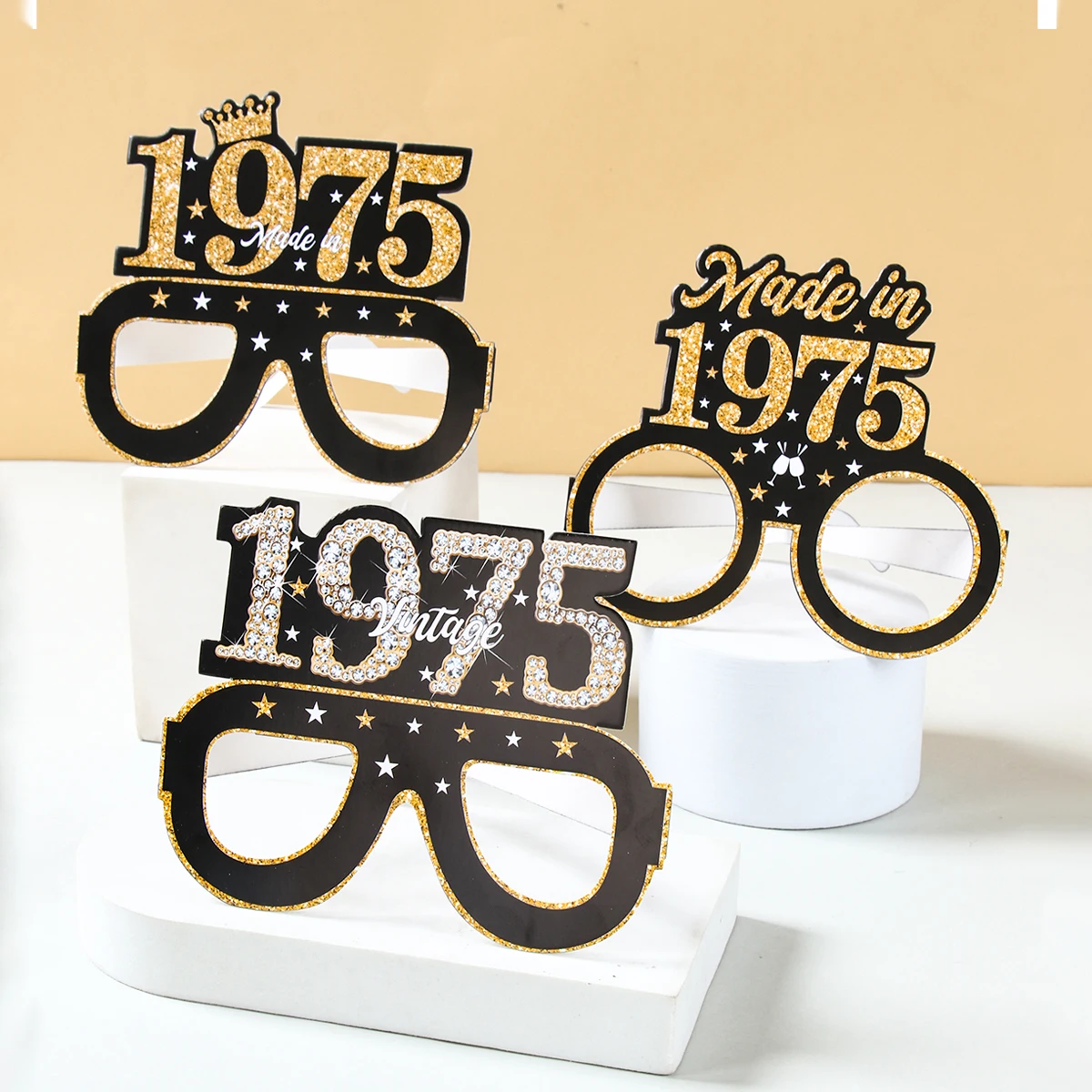 30th 40th 50th 60th 70th Balck Birthday Glasses Photography Props Celebrate Birthday Party Decoration Adults Anniversary Decor