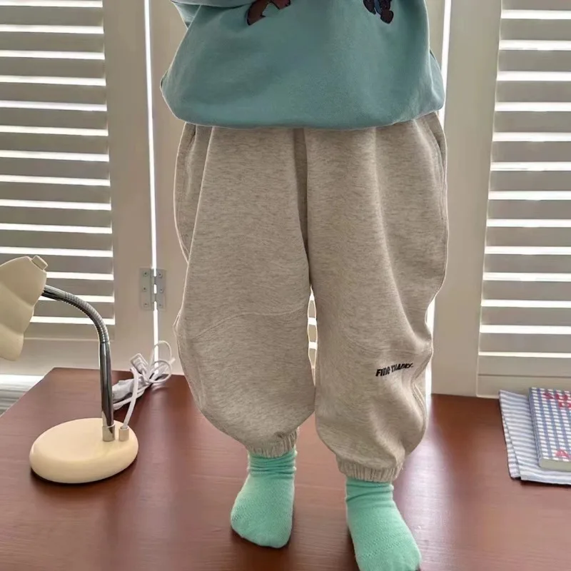 

Girls' and Boys' Cotton Sweatpants - Leisure Sports Pants with Loose Fit and Alphabet Print casual pants kids clothes