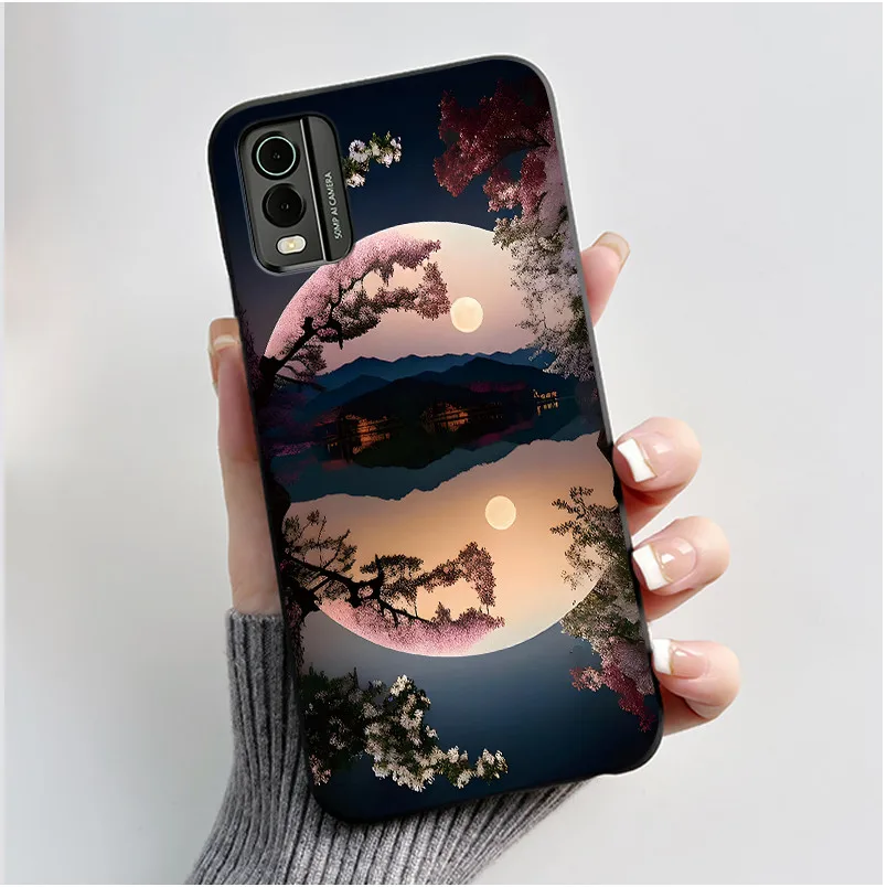 Astronaut Pattern Shockproof Black Jelly Case with Soft Bumper Cover