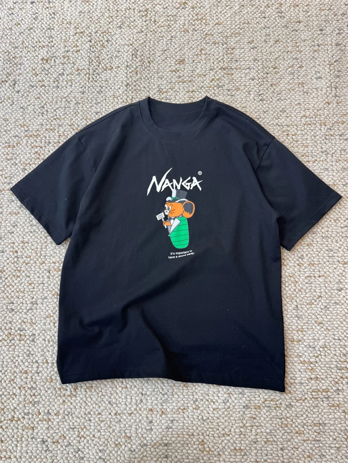 2025 Nanga Mountain Outdoor Jerry Mouse Cartoon-Druck, lockeres, kurzärmeliges Baumwoll-T-Shirt für Paare