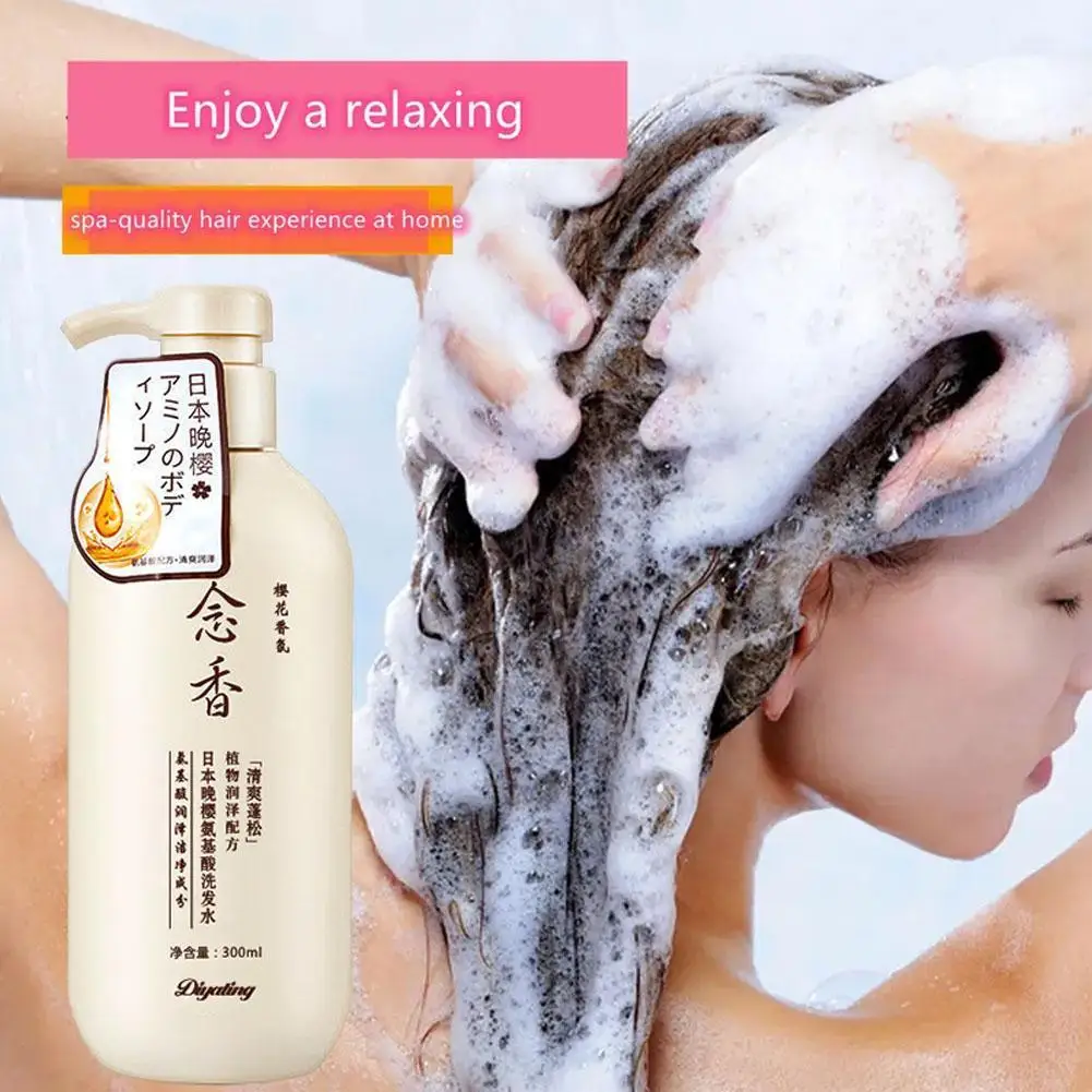 

1pc Amino acid fragrant Japanese evening shampoo bath lotion hair conditioner shampoo and conditioner hair shampoo 300m