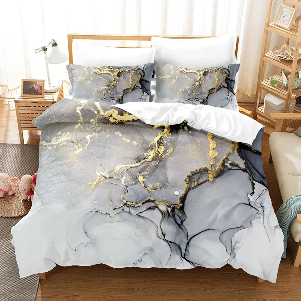Luxury Marble Bedding Set 3D Printed Duvet Cover Set Romantic Soft Skin-Friendly Single Double King Size for Adult Birthday Gift