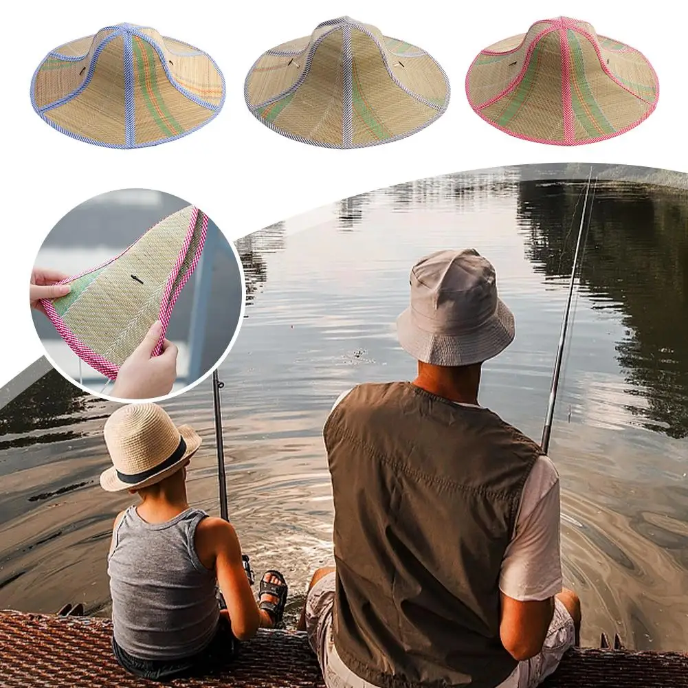 Foldable Straw Sun Hats For Men Fishing Hat Hiking Hat Large Brim Beach Hat  Summer Sunhat Fold Up For Outdoor Travel Garden H6Y8