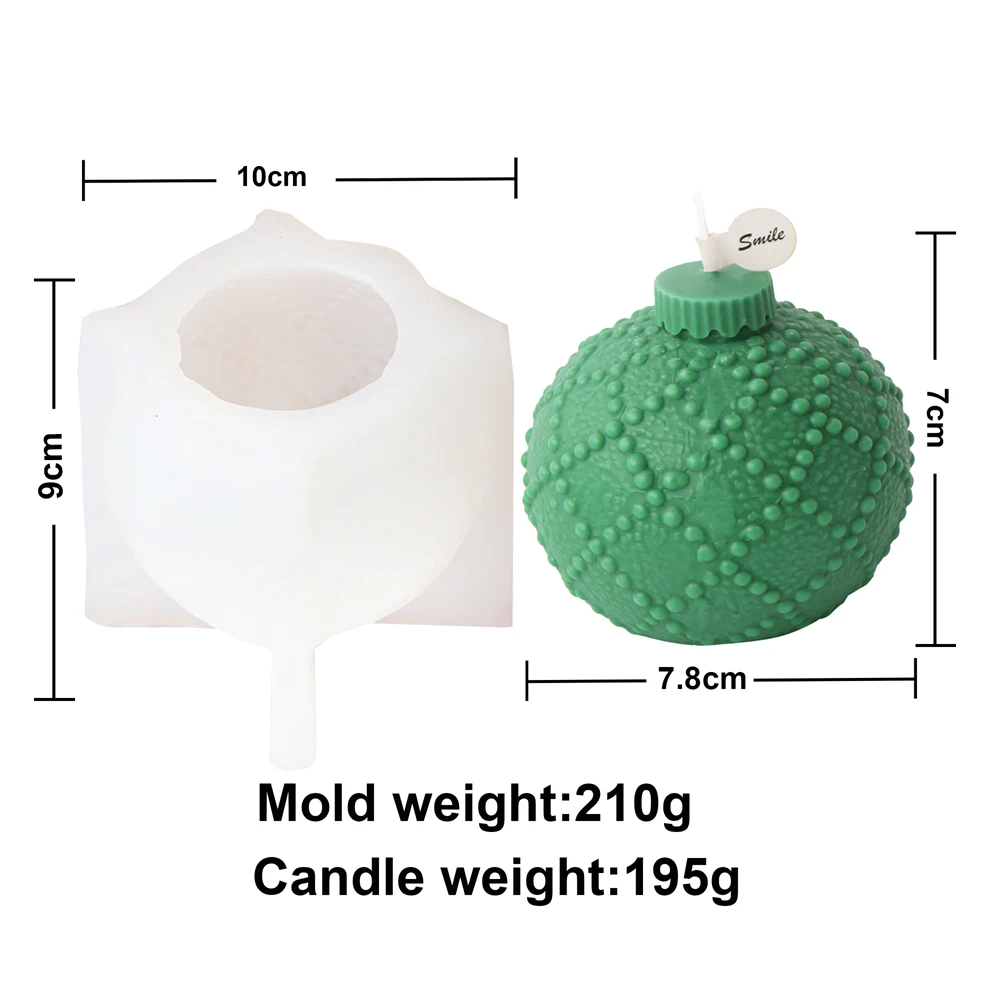 Festive Geometric Sphere Silicone Candle Mold for DIY Aromatherapy & Home Décor