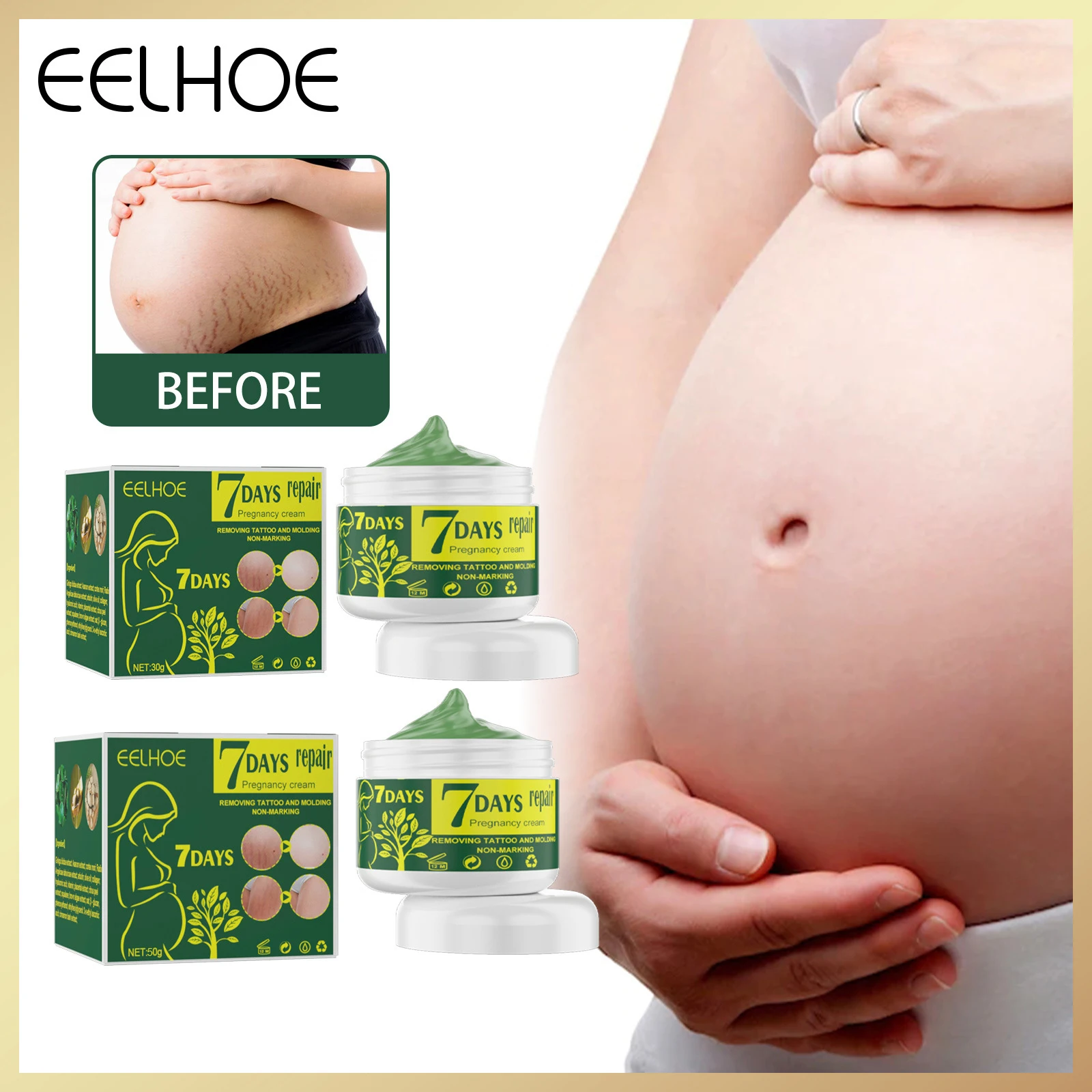 EELHOE Pregnancy Cream Moisturizing Hydrate Refreshing Skin Care Body Brighten Nourish Cream