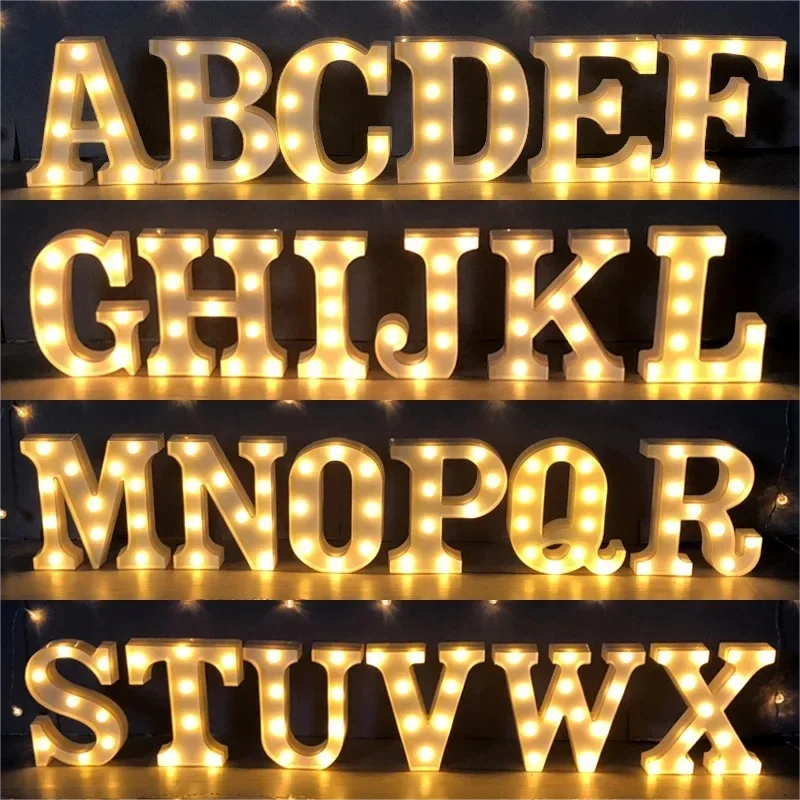 LED Number Lamp Alphabet Letter LED Luminous Number Lamp Decor Battery Night Light for Home Wedding Birthday Christmas Party Decoration