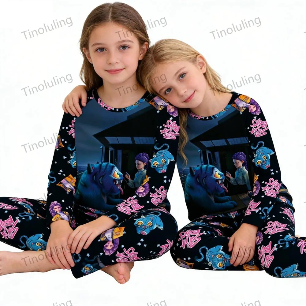 KPop Demon Hunters Huntrix Kids Pajamas Set Long Sleeve Girls Clothing 2pcs Children's Sleepwear Cartoon Boys Nightwear 3-14Y Safe7ce3217874568ac7c56b6d3f16f59W
